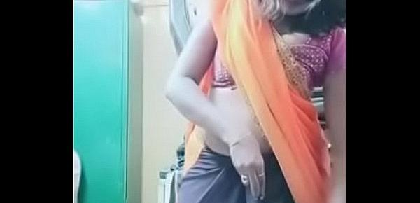  Swathi naidu sexy and romantic seducing in orange saree